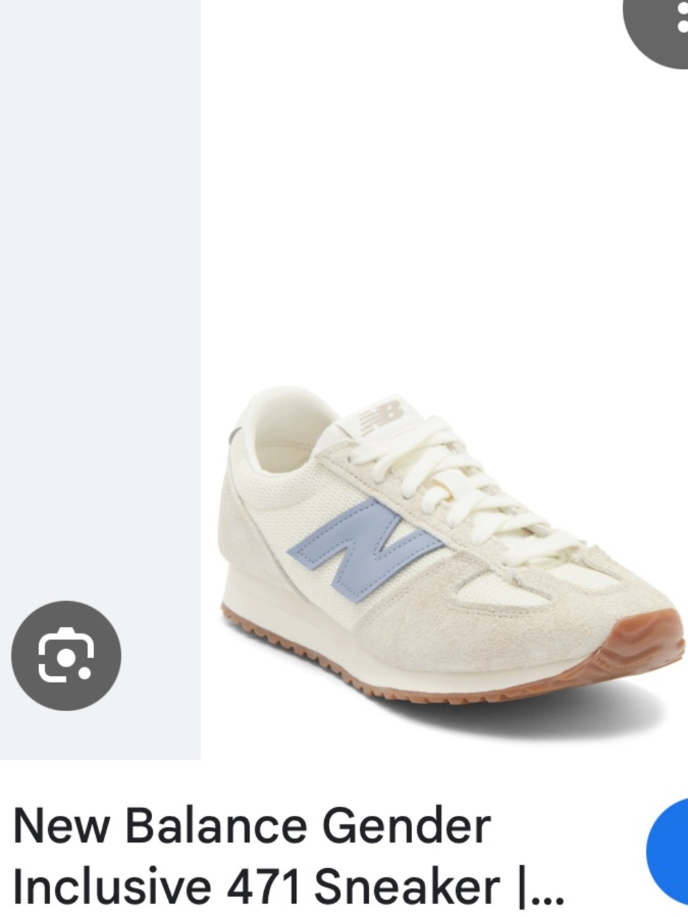 New Balance Cream &Light Blue  Runner Sneakers  UNISEX